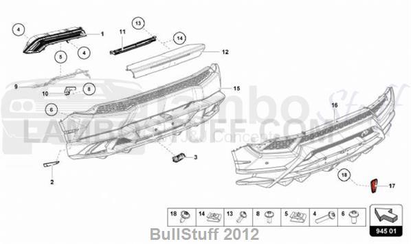 2016 Lamborghini HURACAN LP580-2 SPYDER ENGLAND LIGHTING SYSTEM (945.01.00)